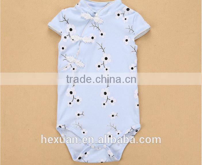 short sleeves printed cartoon baby clothes set romper