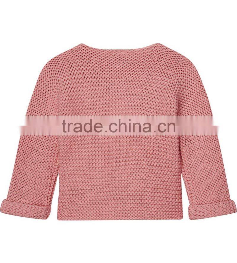 Hot sale 2017 custom new style kids sweater pink children Knitted cotton cardigan cashmere sweater for baby