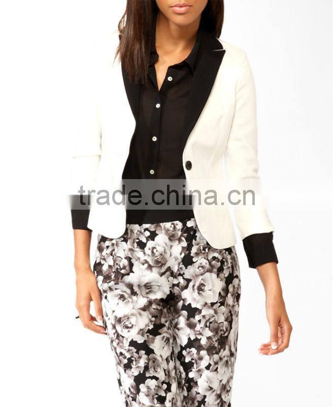 Women's Contrast Lapel Blazer