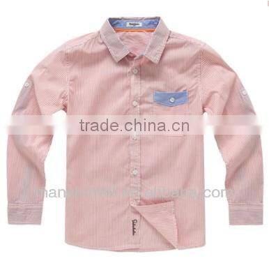 2016 left chest pocket contrast color oxford kids shirt