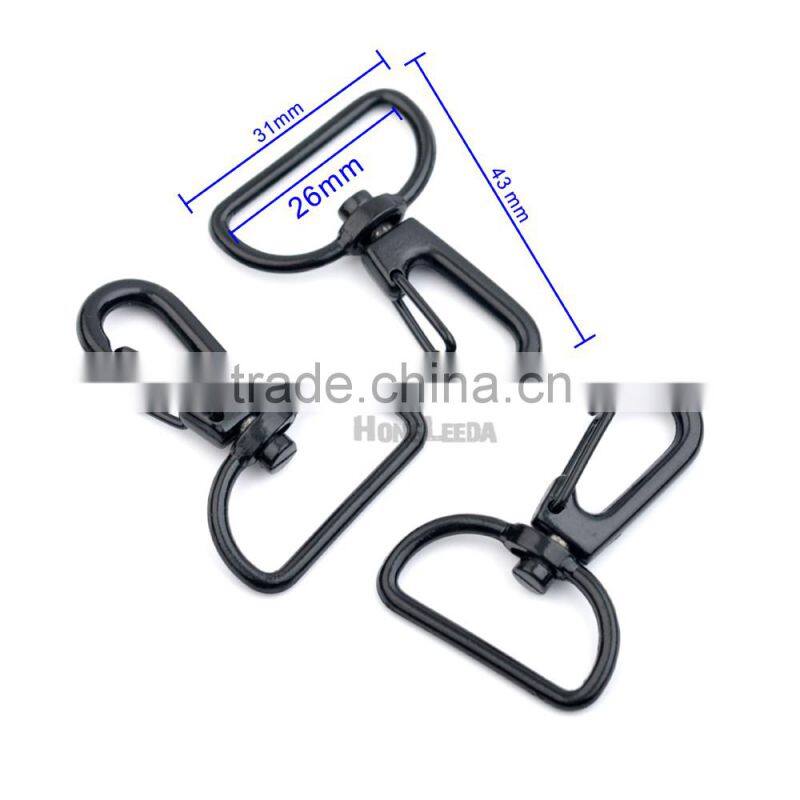 25mm/20mm 1&0.75 inch Matt Black enamel Alloy Swivel Clasps Snap Key Hooks DIY Key Chain Ring HK-022