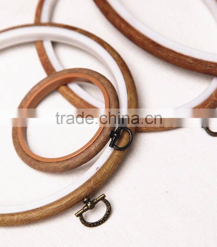 Wholesale Cross Stitch Accessory ABS Wooden Pattern Embroidery Hoops