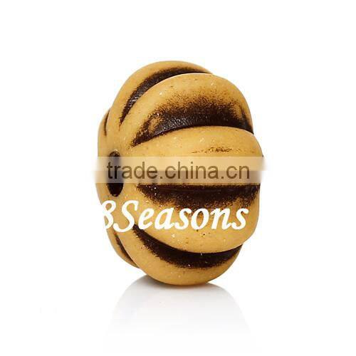 Smoke Yellow Halloween Pumpkin Acrylic Spacer Beads 12mm x 11mm