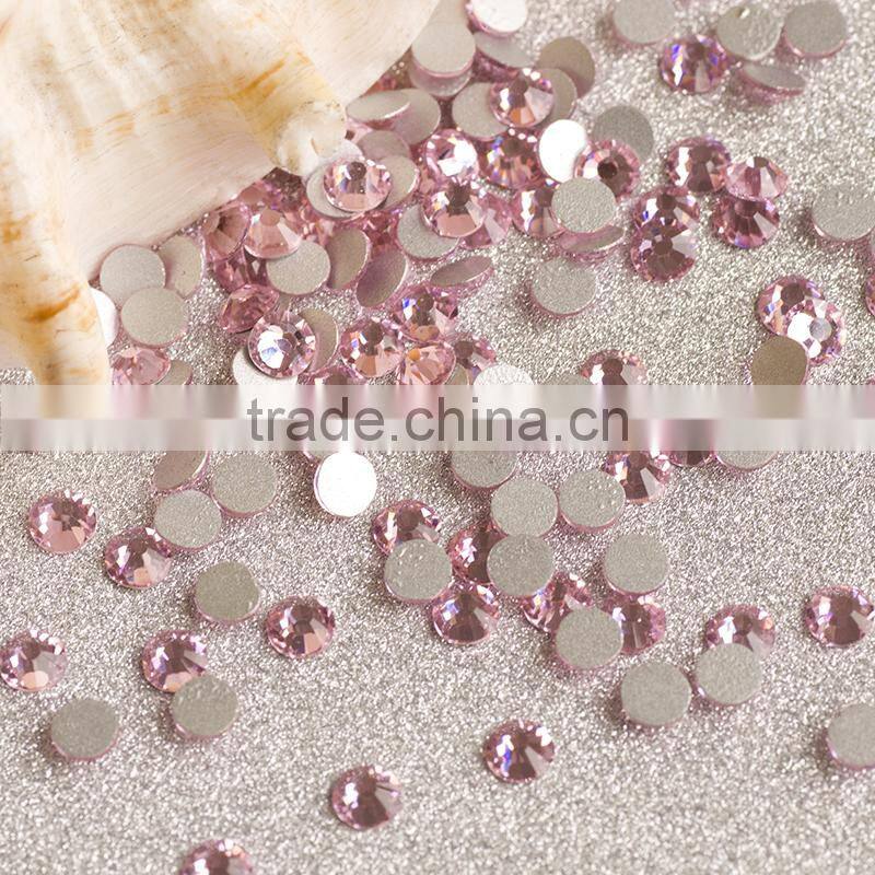 pink glass rhinestone diamond ,flat back crystal AB rhinestones for nail art
