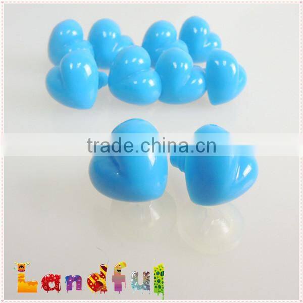 Plastic Heart Safety Nose in Blue for Bear Crochet Doll