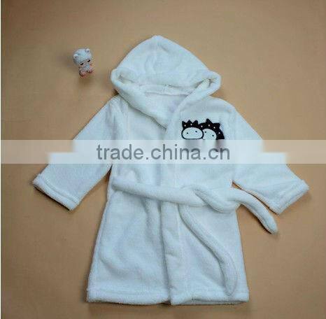 Children coral fleece thermal bathrobe