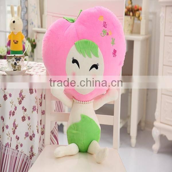 Funny fruit carton shaped stuffed apple neck pillow