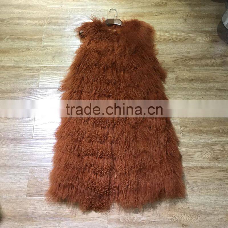 SJ087 2017 New Fashion Model Show Sheep Vest for Women