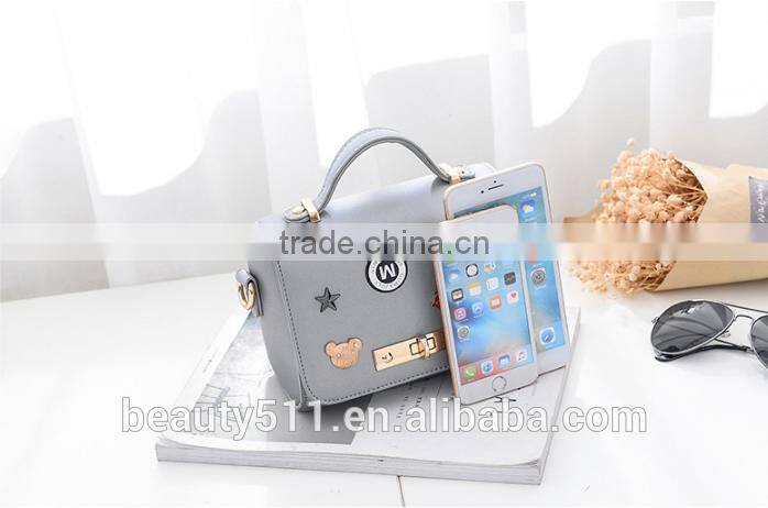 Shape Women Bag Leather Handbag With Rotating Lock Shoulder bag HB5401