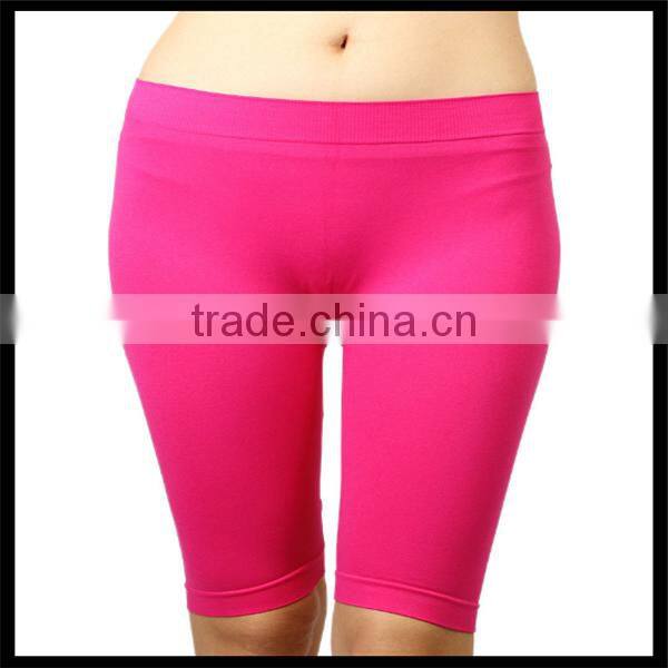 Seamless Solid Stretch Shorts Spandex Leggings Yoga Biker Exercise black color