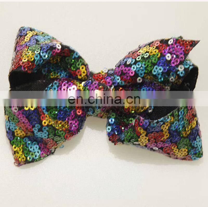 Hot sale big bow with Metal Hair Clips 12cm sequin bow alligator Clips for kids