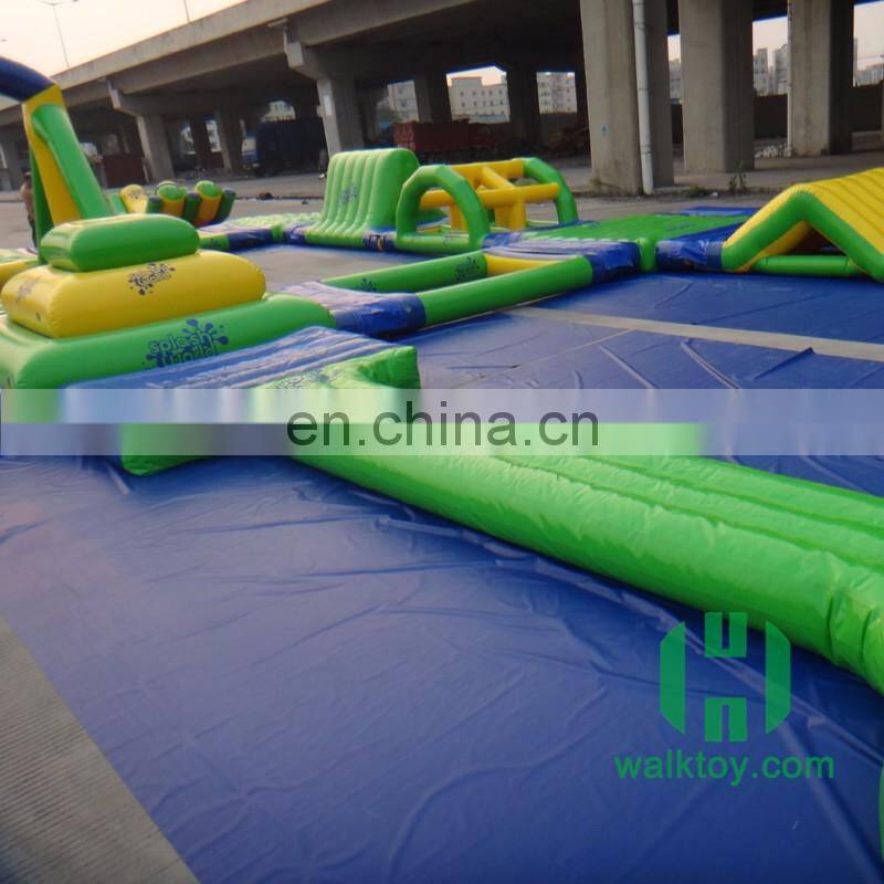 Durable 0.9mm pvc large inflatable water park giant floating aqua park