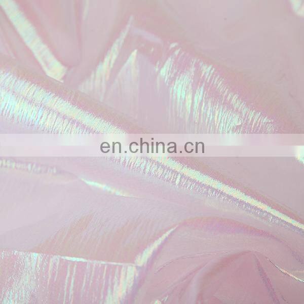 latest design new style decoration performance dress polyester fabric shiny rainbow organza