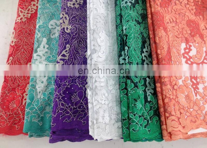 2016 3d flower tull lace fabric african/african tulle lace fabric /french tulle net lace for aso oke wedding party