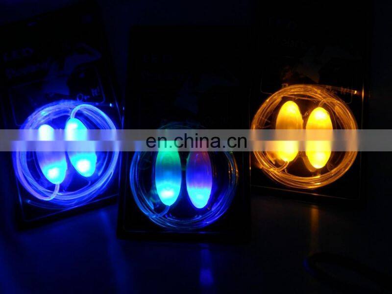 nylon polyester flashing shoe laces light up shoelaces