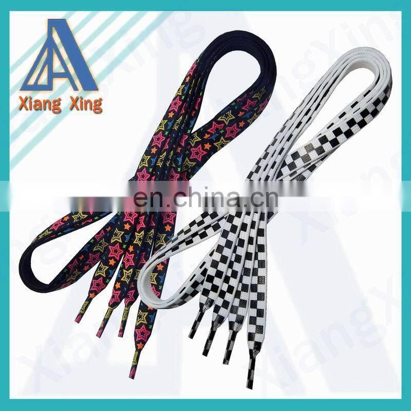 fashion cheap polyester shoelace with logo printing