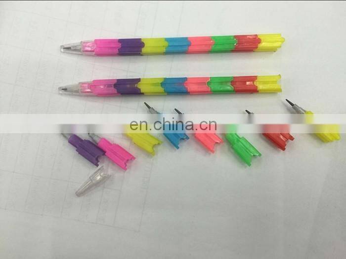 stacking pencil 8 colors multi point pencil bullet pencil