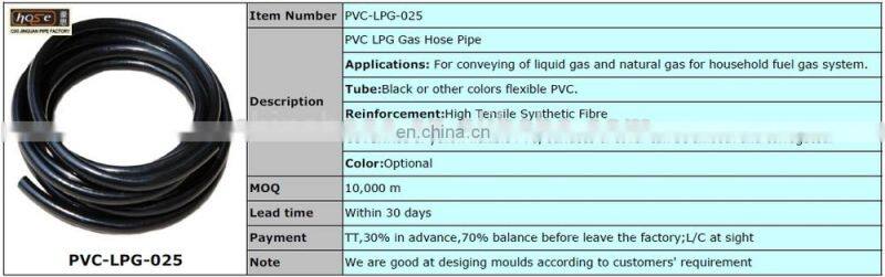 3/8" PVC LPG Gas Hose/Butane Hose, 8mm Flexible PVC Gas Hose, Gas Cooker Connection Hose