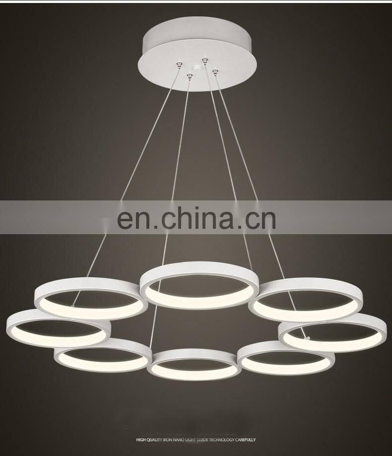 hot sale modern simplified bedroom stydy remote ring light acrylic led light pendant