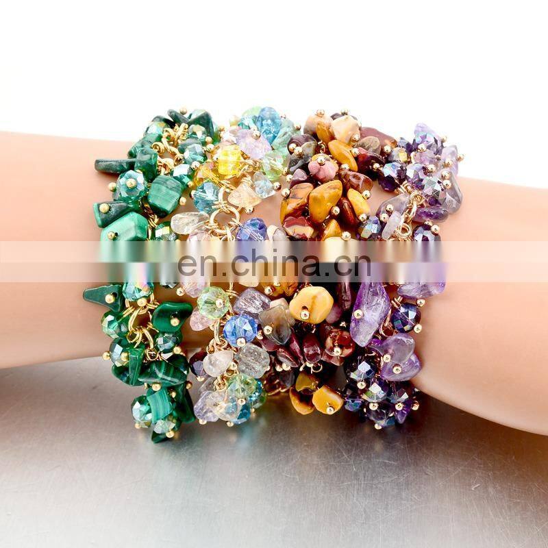 Charm Bracelets & Bangles with Stones Gold color Bracelet Femme for Women Jewelry