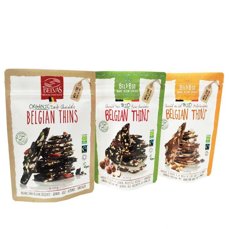 custom digital printed kraft paper chocolate packing bag