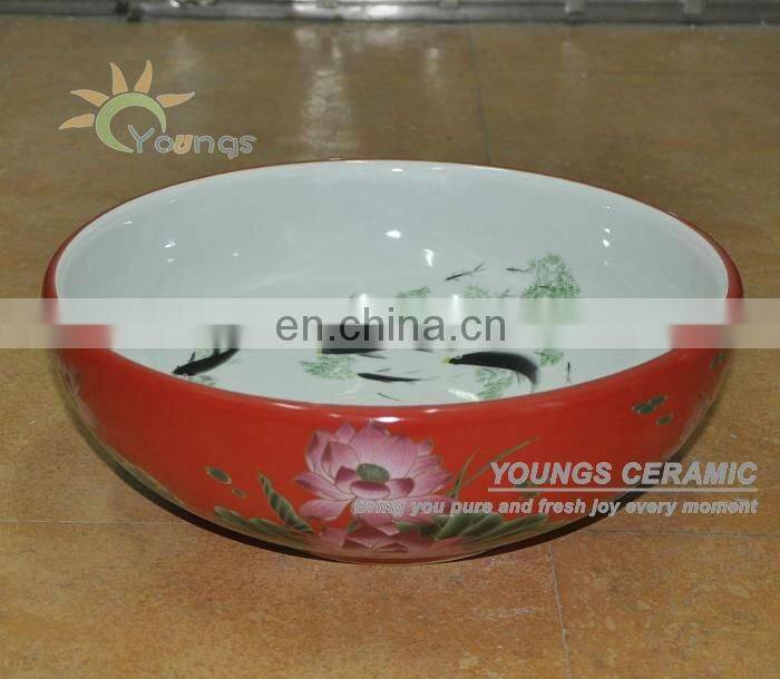 Jingdezhen hand washing washroom sink for table top