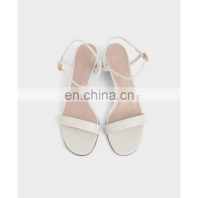 Latest sandals designs for ladies sculptural chrome heels sandals shoes with ankle strap women shoe