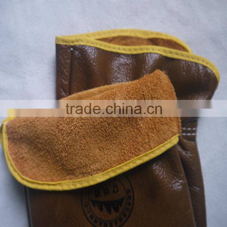 Cow funiture leather gloves, safety working leather gloves for workers