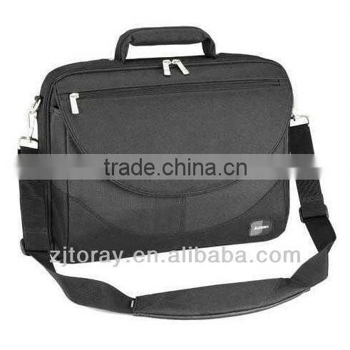 Fully open padded polyester laptop bag with multi-functional workstation pockets