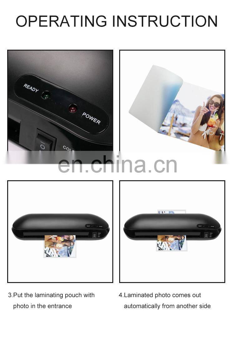 A4 A5 A6 laminator 235mm width plastic laminator hot and cold 2 roll Laminators