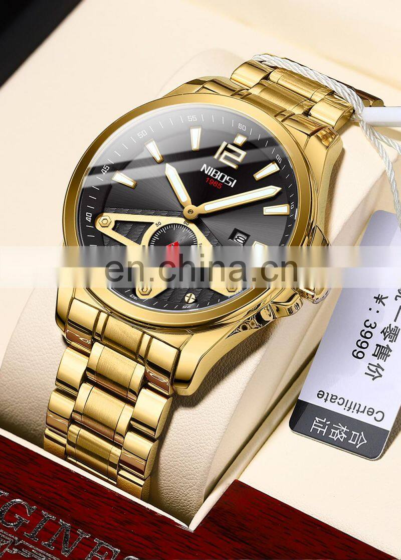 NIBOSI Fashion Luxury Men Watches Top Brand Luxury Quartz Wristwatch Sport Waterproof Chronograph Male Clock Relogio Masculino
