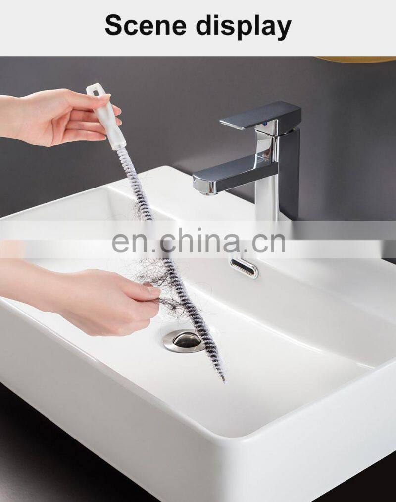Pipe Dredging Brush Bathroom Hair Sewer Sink Cleaning Brush Drain Cleaner Flexible Cleaner Clog Plug Hole Remover Tool