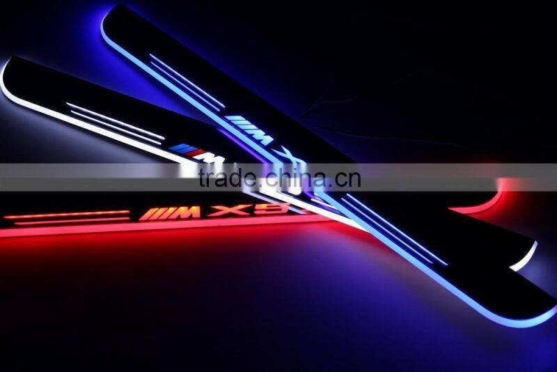 For E70 led moving flash sill scuff sill plate light new car styling door sill plate light auto spare accessory lamp