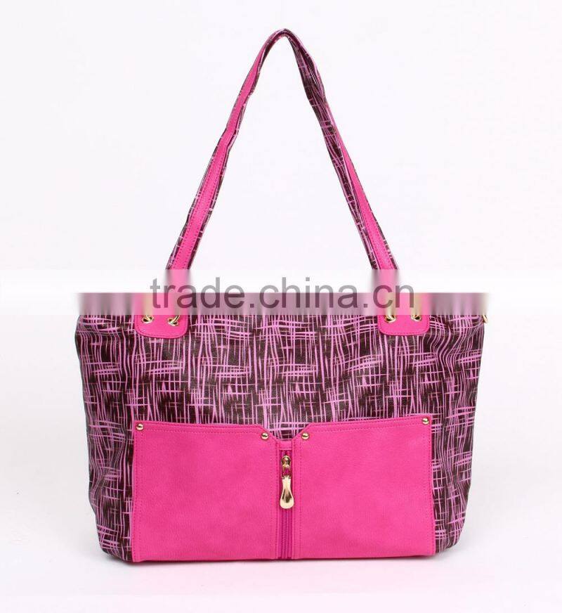 High End Quality Fashionable Pu Leather Women Branded Handbag