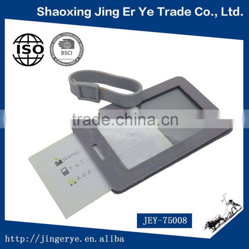 high quality pvc plastic luggage tag with hang tag string