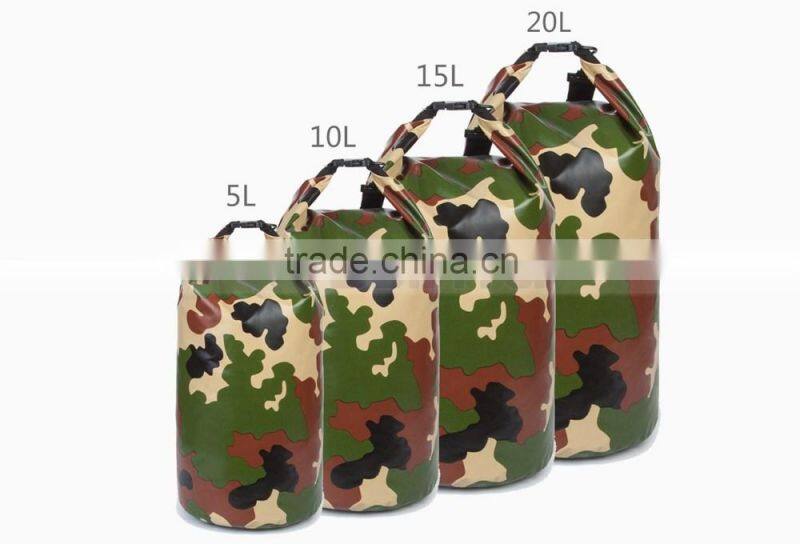 Portable 5L to 30L Camouflage Waterproof Bag Storage Dry Bag For Outdoor Canoe Kayak Rafting Camping Climbing Hike