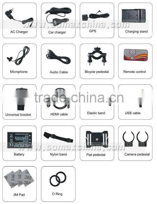 Sport Racing Camera 1080P FULL HD Motorcycle Camera with GPS+IR Remote control