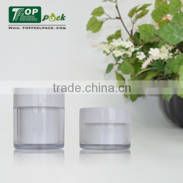 White Plastic 15/30/50g Hand Cream Jar for Cosmetic