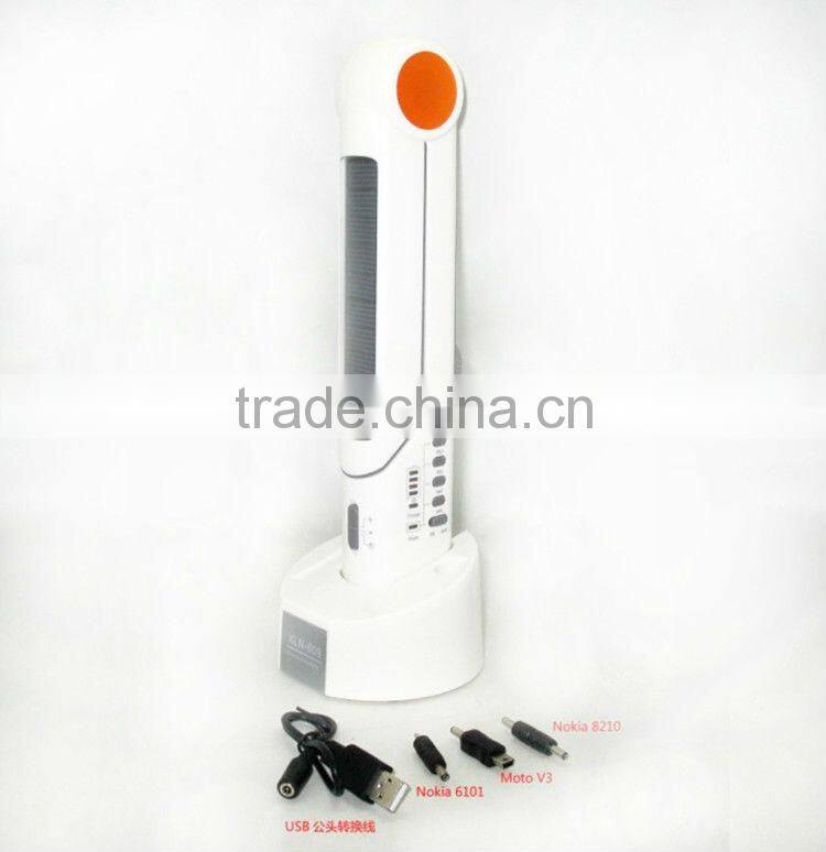 Amazing multifunction hand crank dynamo solar table lamp