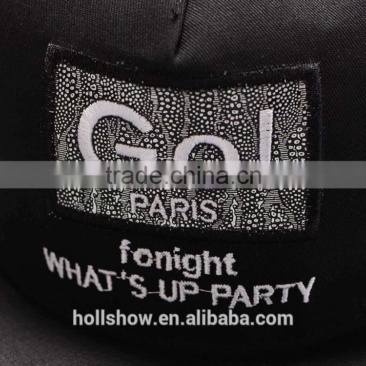 Fashion Cool GO ! Applique Men Women Embroidery Flat Leather Brim Snapback Custom