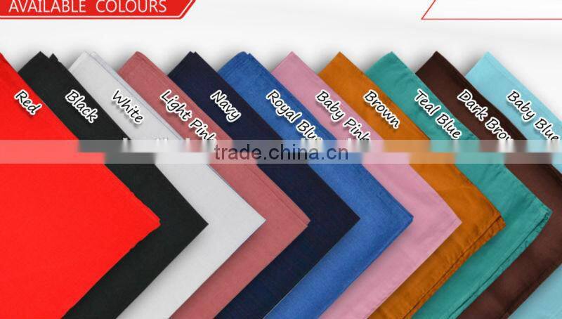 Multi Color 100% Cotton Square Plain Bandana