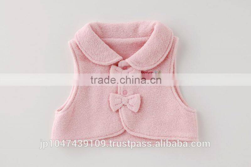 Japanese wholesale products high quality cute ribbon baby vests winter clothes kids wear toddler clothing children infant