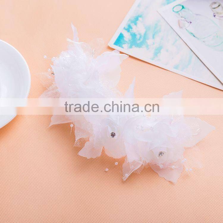 White Fabric Flower Bridal Headdress Elegant Wedding Party Hair Headbands Accessories SCC0302