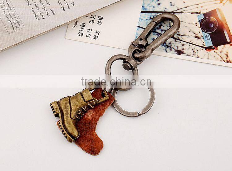 2015 Hot Sale Fashion Punk Style Keychain Shoe Shape Pendant Leather Keychain