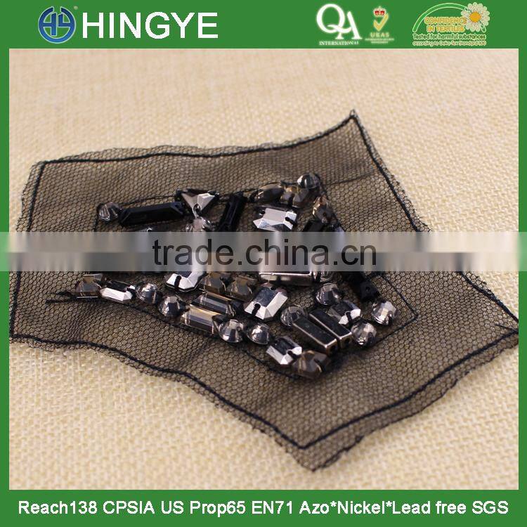 New arrival acrylic stone beaded applique patch for shoulder NH-003