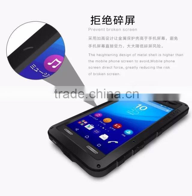 Original Love Mei Waterproof Case For Sony Xperia m5 Shockproof Metal Powerful Gorilla Glass Hybrid Phone Cover Case TB-0151