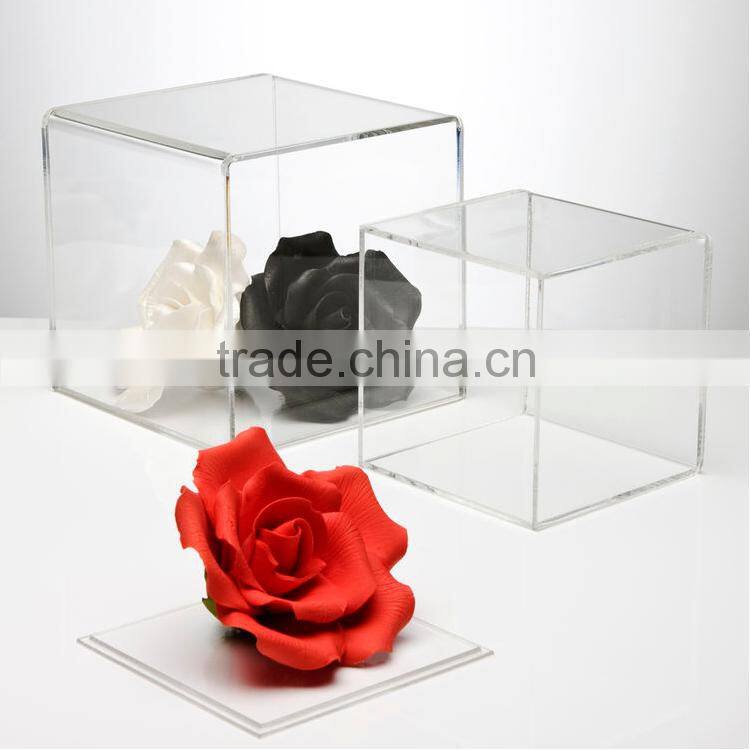 Gift Boxes 5 Sides Clear Acrylic Storage Cube Box Top Open