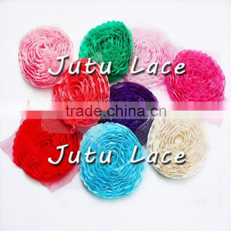 2016 Baby girl hair accessories/headband flower for kids, handmade chiffon flower