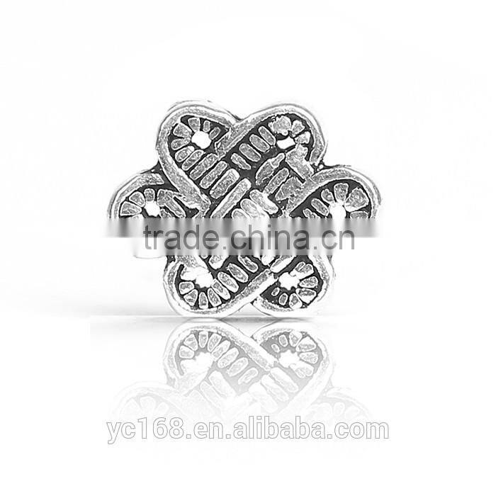 Yiwu Direct Happy Longlife Lock Shaped Thai Silver Charms Beads For Jewelry Making Supplies