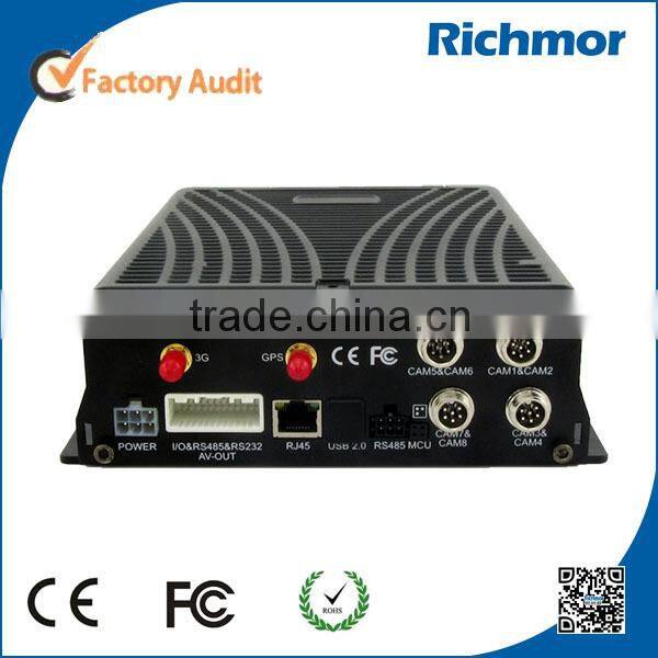 Newest 3G GPS Wifi Full HD 1080P 8 channel mobile car dvr recorder